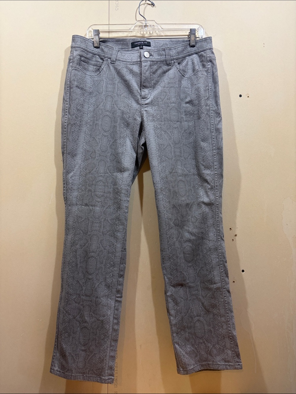 Lafayette 148 New York Gray Snake Print Jeans Size 10